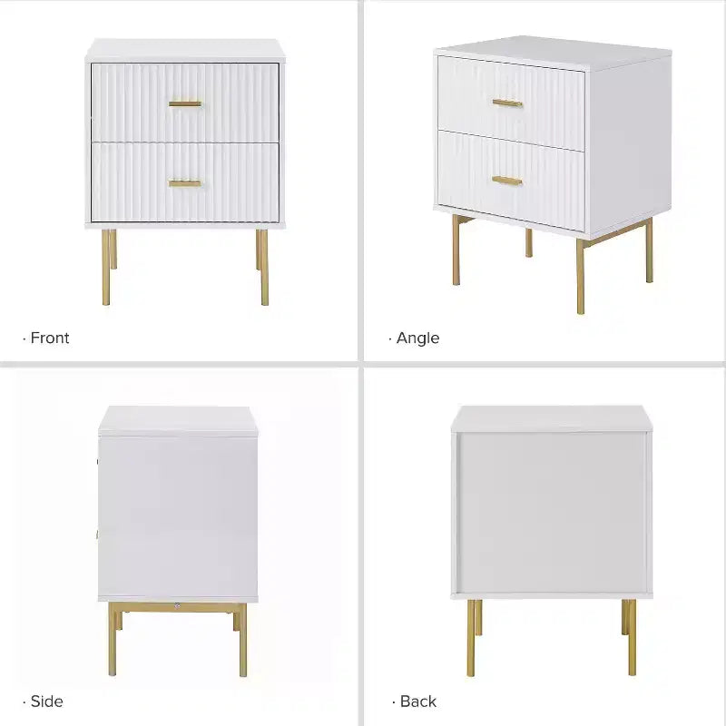 Table d'appoint 2 tiroirs Ceandro Contemporary Classic|ARTFUL LIVING DESIGN-WHITE