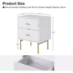 Table d'appoint 2 tiroirs Ceandro Contemporary Classic|ARTFUL LIVING DESIGN-WHITE