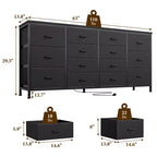 63 Fabric Entertainment Center & TV Stand for 65-75 Inch TVs | 14-Drawer Dresser| Large Storage Console for Living Room & Bedroom