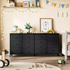 63 Fabric Entertainment Center & TV Stand for 65-75 Inch TVs | 14-Drawer Dresser| Large Storage Console for Living Room & Bedroom