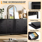 63 Fabric Entertainment Center & TV Stand for 65-75 Inch TVs | 14-Drawer Dresser| Large Storage Console for Living Room & Bedroom