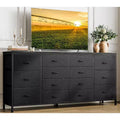 63 Fabric Entertainment Center & TV Stand for 65-75 Inch TVs | 14-Drawer Dresser| Large Storage Console for Living Room & Bedroom