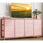 63 Fabric Entertainment Center & TV Stand for 65-75 Inch TVs | 14-Drawer Dresser| Large Storage Console for Living Room & Bedroom