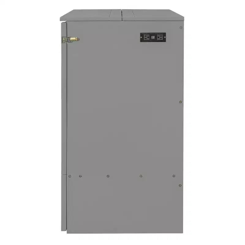 Lit escamotable mural Murphy double/grand avec tiroirs de rangement, lit armoire Murphy compact avec port USB pour chambre d'amis, structure à poulies, gris