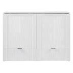 Lit escamotable mural Murphy double/grand avec tiroirs de rangement, lit armoire Murphy compact avec port USB pour chambre d'amis, structure à poulies, gris