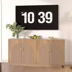 Coolmee Modern Sideboard Buffet Cabinet 63'' Large Storage Cabinet with Gold Handle Storage and Doors, Coffee Bar Buffet Table for Home Office