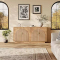 Coolmee Modern Sideboard Buffet Cabinet 63'' Large Storage Cabinet with Gold Handle Storage and Doors, Coffee Bar Buffet Table for Home Office