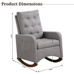 Fauteuil à Bascule de Crèche,Fauteuil à Bascule d'Intérieur Confortable avec Poche Latérale, Fauteuil à Bascule Relaxant Surdimensionné pour Salon, Chambre à Coucher, Appartement, Petits Espaces