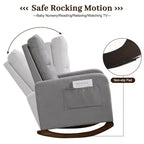 Fauteuil à Bascule de Crèche,Fauteuil à Bascule d'Intérieur Confortable avec Poche Latérale, Fauteuil à Bascule Relaxant Surdimensionné pour Salon, Chambre à Coucher, Appartement, Petits Espaces