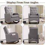 Fauteuil à Bascule de Crèche,Fauteuil à Bascule d'Intérieur Confortable avec Poche Latérale, Fauteuil à Bascule Relaxant Surdimensionné pour Salon, Chambre à Coucher, Appartement, Petits Espaces
