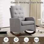 Fauteuil à Bascule de Crèche,Fauteuil à Bascule d'Intérieur Confortable avec Poche Latérale, Fauteuil à Bascule Relaxant Surdimensionné pour Salon, Chambre à Coucher, Appartement, Petits Espaces