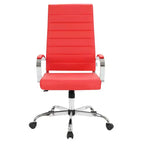 HomeStock 46 in.H Adjustable Height Brown Faux Leather Seat Material with Casters/Wheels Office Chairs