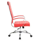 HomeStock 46 in.H Adjustable Height Brown Faux Leather Seat Material with Casters/Wheels Office Chairs