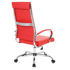 HomeStock 46 in.H Adjustable Height Brown Faux Leather Seat Material with Casters/Wheels Office Chairs