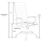 HomeStock 46 in.H Adjustable Height Brown Faux Leather Seat Material with Casters/Wheels Office Chairs