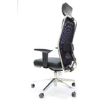 Chaise de bureau HomeStock en similicuir gris, hauteur réglable 52,75 po, avec inclinaison réglable