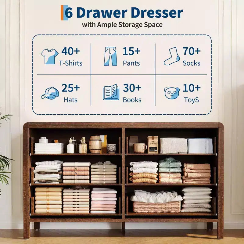 Commode de Chambre, Commode à Tiroirs, Organisateur de Rangement pour Chambre à Coucher, Salon, Couloir et Bureau