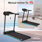 Tapis de course pliable pour la maison, moteur silencieux 2,5 CV, inclinaison, capteur de fréquence cardiaque, chargement USB, haut-parleur Bluetooth, 6 amortisseurs, capacité de 136 kg