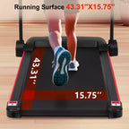 Tapis de course pliable pour la maison, moteur silencieux 2,5 CV, inclinaison, capteur de fréquence cardiaque, chargement USB, haut-parleur Bluetooth, 6 amortisseurs, capacité de 136 kg