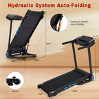 3.5HP Foldable Treadmill for Home with Incline, 10MPH, 350Lbs Capacity, Heart Rate Sensors, Type-C & USB Charging, Bluetooth Speaker