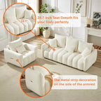 Canapé 3 places Christopher Knight Home Lucy 82 Teddy avec cadre en bois