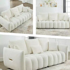 Canapé 3 places Christopher Knight Home Lucy 82 Teddy avec cadre en bois
