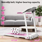 Foldable Treadmill 2.5HP Electric Folding Treadmill Running Walking Machine for Home Gym, Max 265 LBS Weight Capacity
