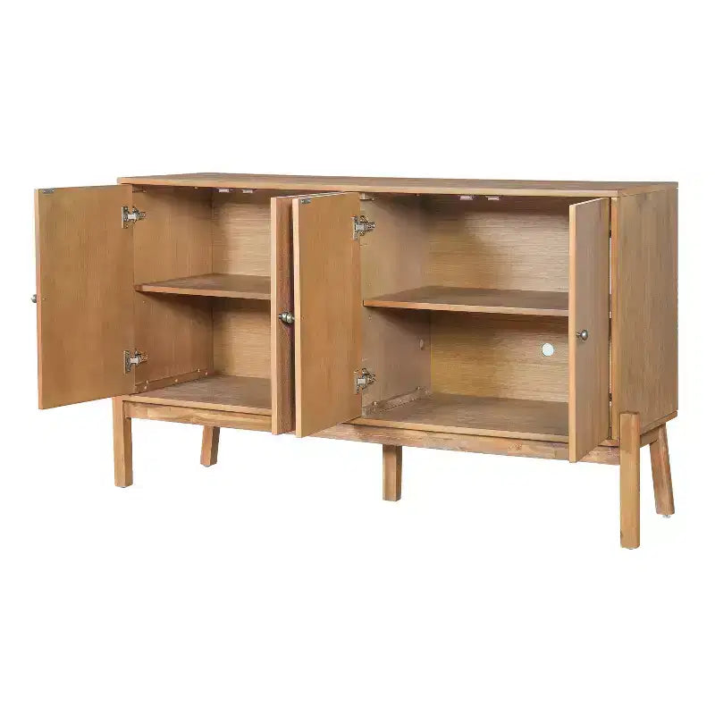 Christopher Knight Home Burns Vintage Sideboard Buffet Cabinet with 4-Door Storage Cabinet and Metal Handles