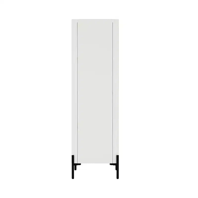GDFStudio Biorn 31.5 Modern Tempered Glass Door Storage Cabinet with Tray Top