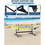 Support de rangement autonome pour 2 kayaks - Support réglable pour paddle/canoë avec roulettes verrouillables (gris, 48L x 24W) pour garage/quai/extérieur