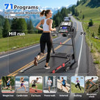 Tapis de course pliable 5 CV pour la maison avec inclinaison automatique de 15 %, capacité de 180 kg, tapis de course portable 16 km/h, 64+7 programmes, entraînement personnalisé avec application