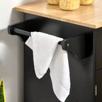 Okak Modern Kitchen Island on Wheels, Rolling Kitchen Island with Rubberwood Top and Drawers, Kitchen Cart for Kitchen, Dining Room
