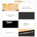 Okak Modern Kitchen Island on Wheels, Rolling Kitchen Island with Rubberwood Top and Drawers, Kitchen Cart for Kitchen, Dining Room