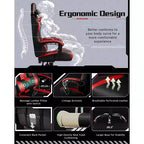 Yaheetech PU Leather Ergonomic Gaming Chair Executive Computer Chair with Padded Armrests