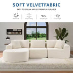 PexFix 104 Grand canapé modulaire sectionnel avec méridienne en forme de L, canapés nuages rembourrés modernes avec oreillers décoratifs pour salon chambre beige