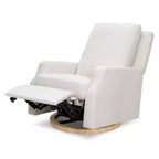 Fauteuil inclinable et planeur pivotant Namesake Crewe – Tissu performant en eco-weave à rayures Chatham, couleur Brume