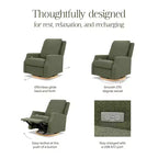 Fauteuil inclinable et planeur pivotant Namesake Crewe – Tissu performant en eco-weave à rayures Chatham, couleur Brume