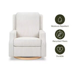 Fauteuil inclinable et planeur pivotant Namesake Crewe – Tissu performant en eco-weave à rayures Chatham, couleur Brume