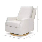 Fauteuil inclinable et planeur pivotant Namesake Crewe – Tissu performant en eco-weave à rayures Chatham, couleur Brume