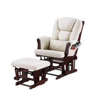 Fauteuil inclinable manuel Royal Hampton Glider avec ottoman, bois brun, beige carré