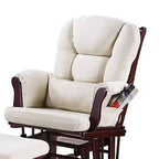 Fauteuil inclinable manuel Royal Hampton Glider avec ottoman, bois brun, beige carré