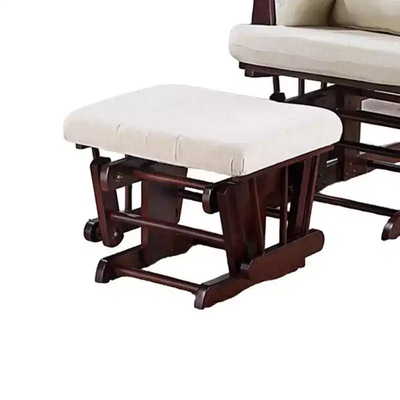 Fauteuil inclinable manuel Royal Hampton Glider avec ottoman, bois brun, beige carré