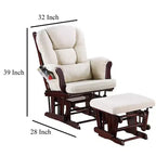Fauteuil inclinable manuel Royal Hampton Glider avec ottoman, bois brun, beige carré