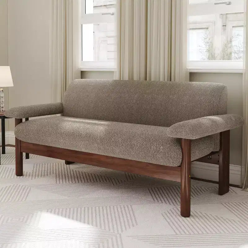 Christopher Knight Home Basile Canapé moderne 2 places 72,8 po avec coussins d'accoudoir et pieds en bois d'hévéa