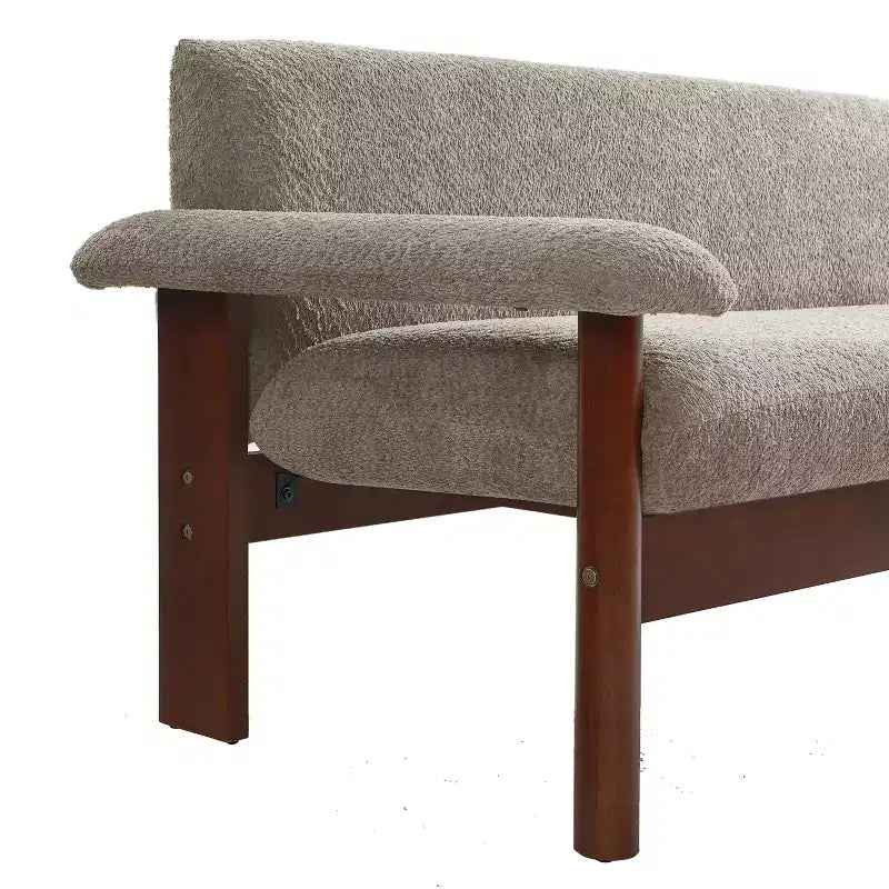 Christopher Knight Home Basile Canapé moderne 2 places 72,8 po avec coussins d'accoudoir et pieds en bois d'hévéa