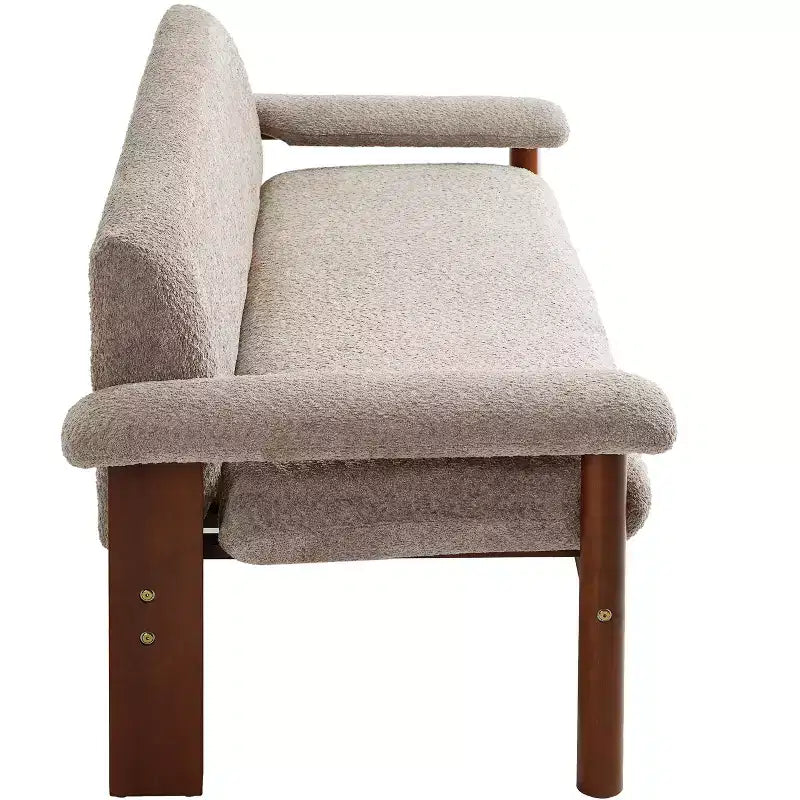 Christopher Knight Home Basile Canapé moderne 2 places 72,8 po avec coussins d'accoudoir et pieds en bois d'hévéa