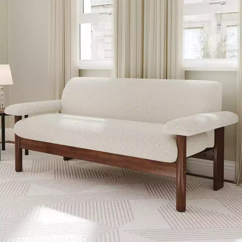 Christopher Knight Home Basile Canapé moderne 2 places 72,8 po avec coussins d'accoudoir et pieds en bois d'hévéa