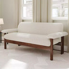 Christopher Knight Home Basile Canapé moderne 2 places 72,8 po avec coussins d'accoudoir et pieds en bois d'hévéa