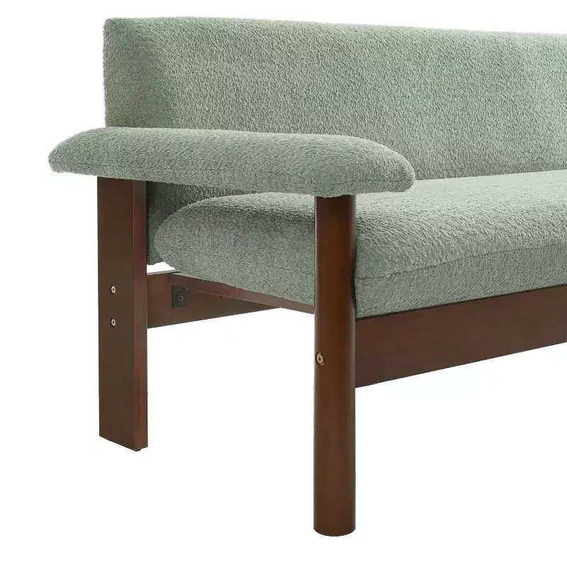 Christopher Knight Home Basile Canapé moderne 2 places 72,8 po avec coussins d'accoudoir et pieds en bois d'hévéa