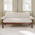 Christopher Knight Home Basile Modern 2 Seater 72.8 Sofa with Armrest Pillows and Rubberwood Legs